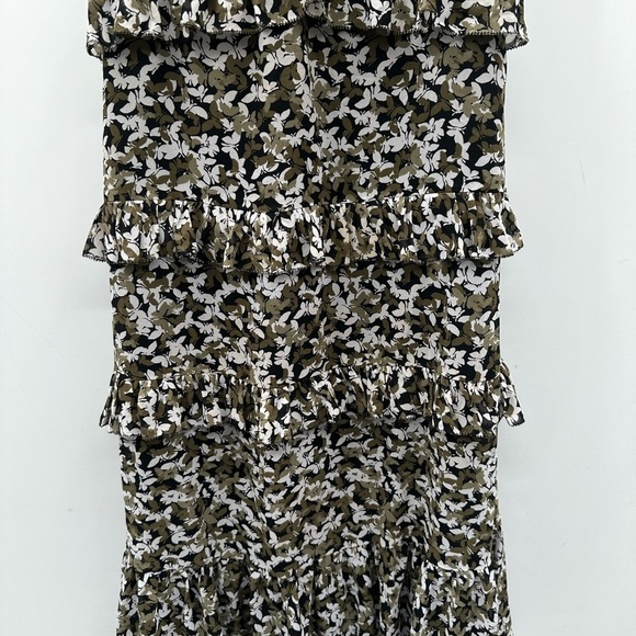 M MICHEAL KORS BUTTERFLY tiered spaghetti maxi fairycore dark romantic  dress S - Picture 3 of 10